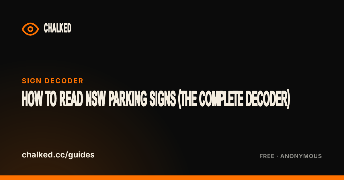 Signs To Read How to read NSW parking signs (the complete decoder) — Chalked